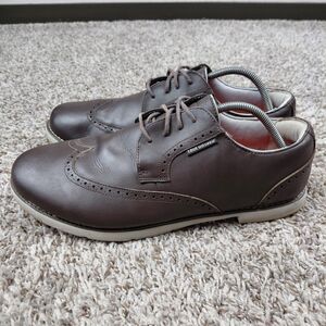 True Linkswear True Gent Wingtip Spikeless Golf Shoes Mens 13 Brown Leather